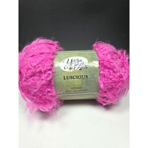 Yarn Bee Luscious Pink Yarn Skein Bubblegum Fuzzy Texture  186 Yds. Nylon